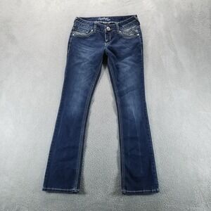 Amethyst Jeans Womens 5 Short Blue Bootcut Low Rise Embellished Pockets‎ Y2K